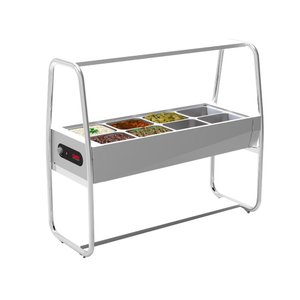 Balcão Buffet Carrinho Self Service Térmico 8 Cubas Inox 110V Saro