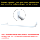Ver imagem 6 de 3 Araras Cabideiro 80cm Loja Closet Fixo de Parede + 3 Suportes Rt Inclinado 40cm para Roupas Branco