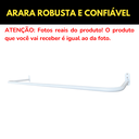 Ver imagem 5 de 3 Araras Cabideiro 80cm Loja Closet Fixo de Parede + 3 Suportes Rt Inclinado 40cm para Roupas Branco
