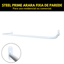 Ver imagem 7 de 3 Araras Cabideiro 80cm Loja Closet Fixo de Parede + 3 Suportes Rt Inclinado 40cm para Roupas Branco