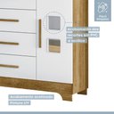 Ver imagem 7 de Quarto de Bebê Completo com Guarda-roupa, Berço e Cômoda Manu Tigus Baby