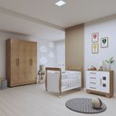 Ver imagem 1 de Quarto de Bebê Completo com Guarda-roupa, Berço e Cômoda Manu Tigus Baby