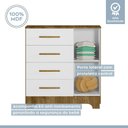 Ver imagem 5 de Quarto de Bebê Completo com Guarda-roupa, Berço e Cômoda Manu Tigus Baby