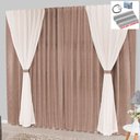 Ver imagem 1 de Cortina Bhaly Jacquard e Voal 4,00 X 2,50 para Trilho Comum - Bege
