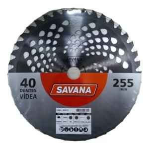 Lâmina Faca Circular Vídea para Roçadeira 40 Dentes 255x25,4mm Savana 25277