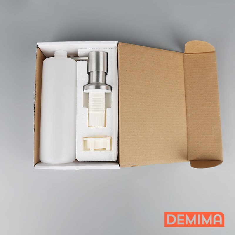 Dispenser Detergente Inox Porta Sabonete Liquido Embutir 500 ML - Demima - 3