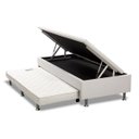 Ver imagem 1 de Cama Box Bau com Auxiliar Espuma Dupla Solteiro Corino:marrom