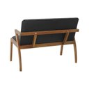Ver imagem 4 de Banco 2 Lugares Lille Madeira Maciça Assento Estofado Corano Preto 110cm Decorise