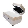 Cama Box com Baú Solteiro + Colchão Istambul Inducol - 150 Kg:Branco - 1
