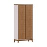 Guarda-roupa Multiuso 2 Portas 5 Prateleiras Off White/freijó Prata Madeira Pinus com M - 2