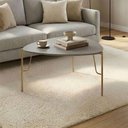 Ver imagem 1 de Mesa de Centro Bend Triangular MDF Metal 89cm Grigio com Dourado