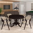 Ver imagem 7 de Conjunto Mesa de Jogos Bellagio e 4 Cadeiras Madeira Poker Base Estrela Linho Offwhite/tabaco