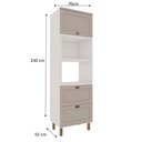 Ver imagem 3 de Torre Quente 70cm P/ 2 Fornos Cozinha Modulada Provençal Mdf Cor:fendi com Branco