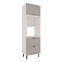 Ver imagem 1 de Torre Quente 70cm P/ 2 Fornos Cozinha Modulada Provençal Mdf Cor:fendi com Branco