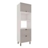 Torre Quente 70cm P/ 2 Fornos Cozinha Modulada Provençal Mdf Cor:fendi com Branco - 1