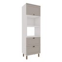 Ver imagem 2 de Torre Quente 70cm P/ 2 Fornos Cozinha Modulada Provençal Mdf Cor:fendi com Branco