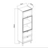 Torre Quente 70cm P/ 2 Fornos Cozinha Modulada Provençal Mdf Cor:fendi com Branco - 3