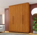 Ver imagem 1 de Guarda Roupa Solteiro 4 Portas 3 Gavetas 140cm New Master Cinamomo - Benetil