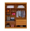 Ver imagem 2 de Guarda Roupa Solteiro 4 Portas 3 Gavetas 140cm New Master Cinamomo - Benetil