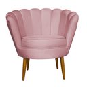 Ver imagem 5 de Poltrona Decorativa Pétala Veludo Rose Pés Palito