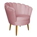 Ver imagem 4 de Poltrona Decorativa Pétala Veludo Rose Pés Palito