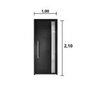 Ver imagem 3 de Porta Lambril C/Visor e Puxador Aluminio Preto 2.10 x 1.00 Lado Direito - Hale
