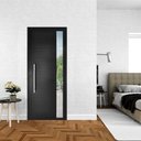 Ver imagem 4 de Porta Lambril C/Visor e Puxador Aluminio Preto 2.10 x 1.00 Lado Direito - Hale