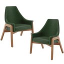 Ver imagem 1 de Kit 02 Poltronas Decorativa Sakura L02 Couríssimo Verde Musgo - Lyam Decor