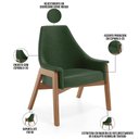 Ver imagem 7 de Kit 02 Poltronas Decorativa Sakura L02 Couríssimo Verde Musgo - Lyam Decor