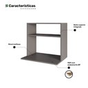 Ver imagem 3 de Suporte Aéreo Multiuso para Forno Micro-ondas Laura 60cm Grafite - Desk Design