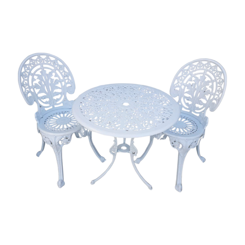 Conjunto de Mesa para Jardim Espanhol com 2 Cadeiras em Alumínio Fundido Unifer Móveis