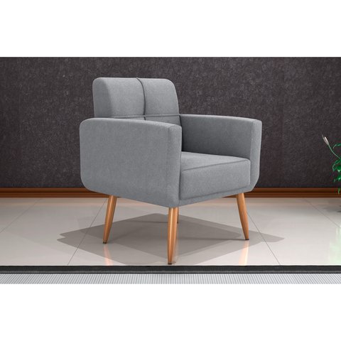 Poltrona Decorativa Havana Boucle Cinza F497 - Matrix
