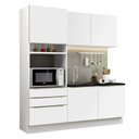 Ver imagem 2 de Cozinha Compacta Madesa Lux com Armário e Balcão 5 Portas 3 Gavetas Branco/Branco Veludo Cor:Branco 