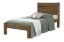 Ver imagem 2 de Cama Lai Solteiro com Cabeceira Trabalhada 100% Mdf com Estrado em Madeira Cor Jequitiba Ja