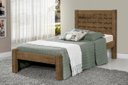 Ver imagem 1 de Cama Lai Solteiro com Cabeceira Trabalhada 100% Mdf com Estrado em Madeira Cor Jequitiba Ja