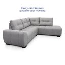 Ver imagem 3 de Sofá de Canto 5 Lugares Hellen Lugano Suede Velut Cinza 205/273 cm
