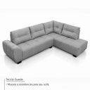 Ver imagem 2 de Sofá de Canto 5 Lugares Hellen Lugano Suede Velut Cinza 205/273 cm