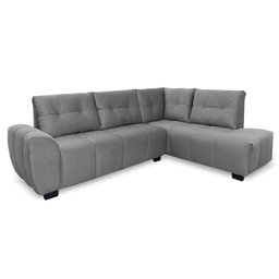 Sofá de Canto 6 Lugares Hellen Lugano com Revestimento em Tecido Velut Cinza e 205/190 cm - 3