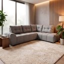 Ver imagem 6 de Sofá de Canto 5 Lugares Hellen Lugano Suede Velut Cinza 205/273 cm
