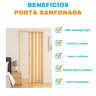 Porta Sanfonada Pvc 1,21m Bege - 5