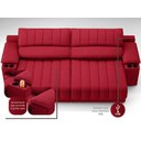 Ver imagem 2 de Sofá com Porta Copos Carregador USB Ret Rec Murano 2,50m Velosuede Vermelho - NETSOFAS