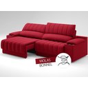 Ver imagem 6 de Sofá com Porta Copos Carregador USB Ret Rec Murano 2,50m Velosuede Vermelho - NETSOFAS