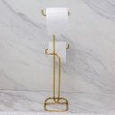 Ver imagem 1 de Porta Papel Higiênico Parede Banheiro Luxo - Dourado