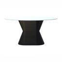 Ver imagem 3 de Mesa de Jantar Apollo Tampo Oval 160x90cm Preto/Branco