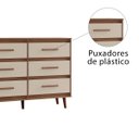 Ver imagem 5 de Cômoda Mila para Quarto 6 Gavetas Pés Retrô Moblis: Savana Off White