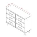 Ver imagem 7 de Cômoda Mila para Quarto 6 Gavetas Pés Retrô Moblis: Savana Off White