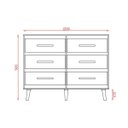 Ver imagem 6 de Cômoda Mila para Quarto 6 Gavetas Pés Retrô Moblis: Savana Off White