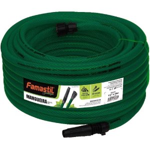 Mangueira para Jardim 20M Trançada Kit com Esguicho e Conector Verde Famastil