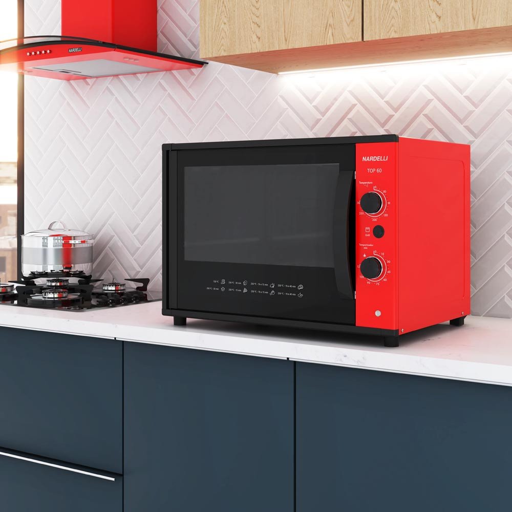 Forno Nardelli Elétrico Bancada Top 60 Vermelho 60 Litros - 6