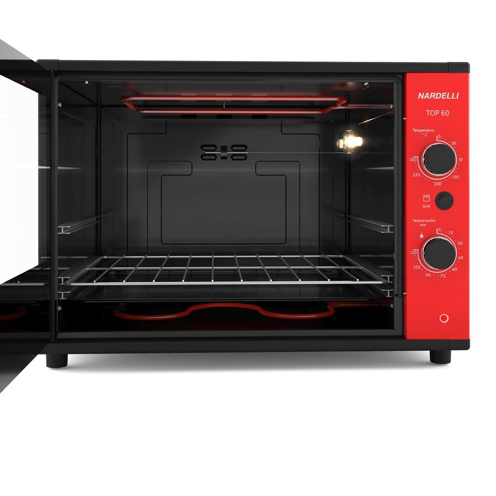 Forno Nardelli Elétrico Bancada Top 60 Vermelho 60 Litros - 5